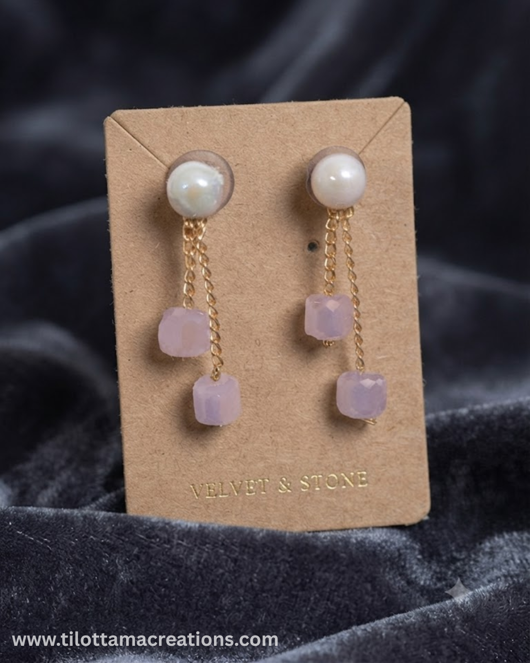 Blushing Pearl Cascade Earrings