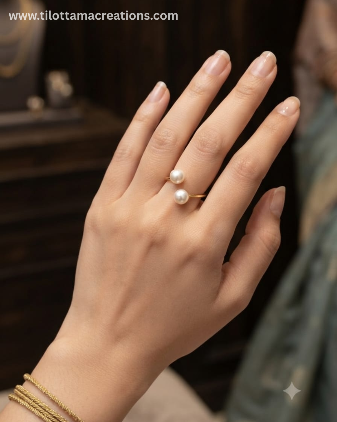 Minimalist Dual Pearl Open Ring