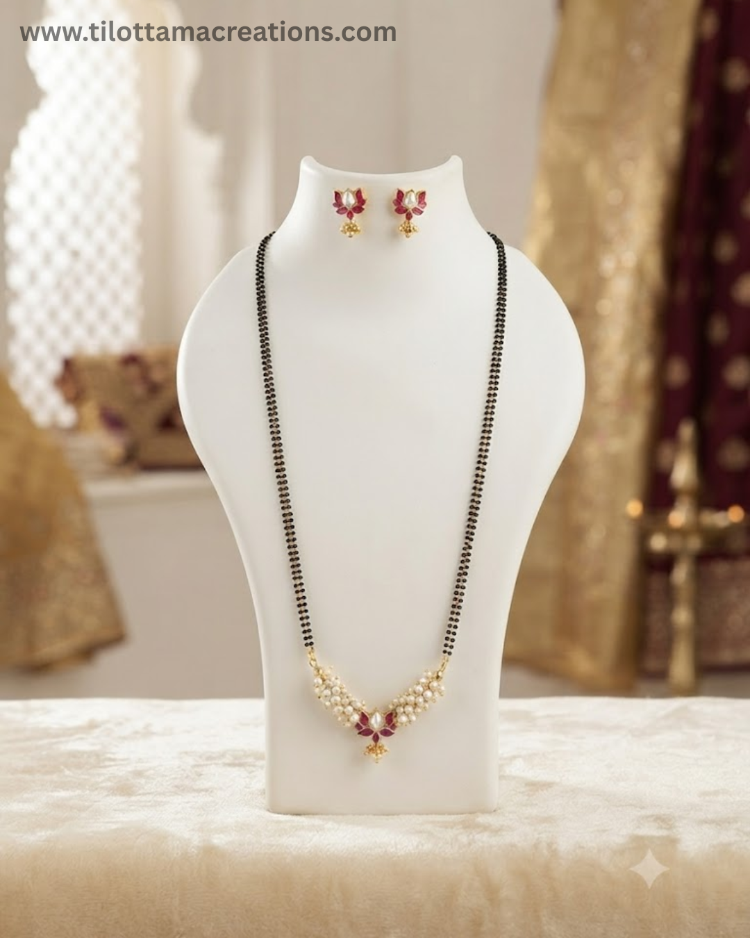 Royal Lotus Pearl Mangalsutra Set