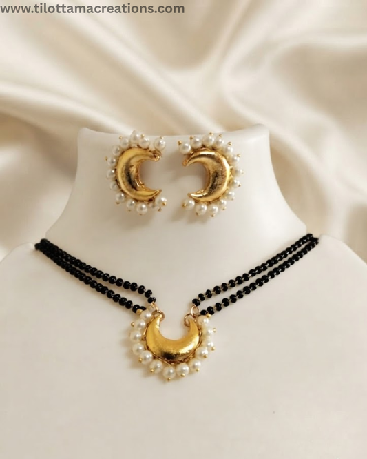 Golden Crescent Choker Mangalsutra