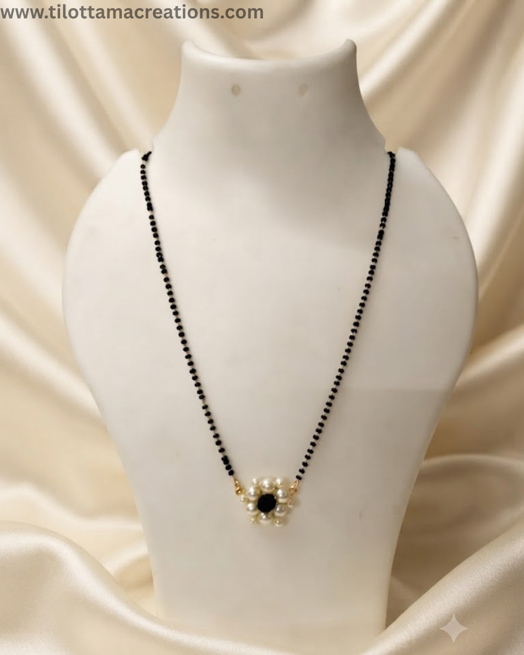 Midnight Pearl Blossom Mangalsutra
